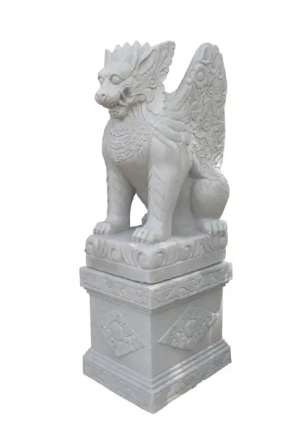 Product image 1 of the product “Set of Singa Ambaraja, consist out of the sculpture and base. Total height is 230cm ”